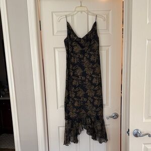Tommy Bahama Black and Gold Floral Midi Dress